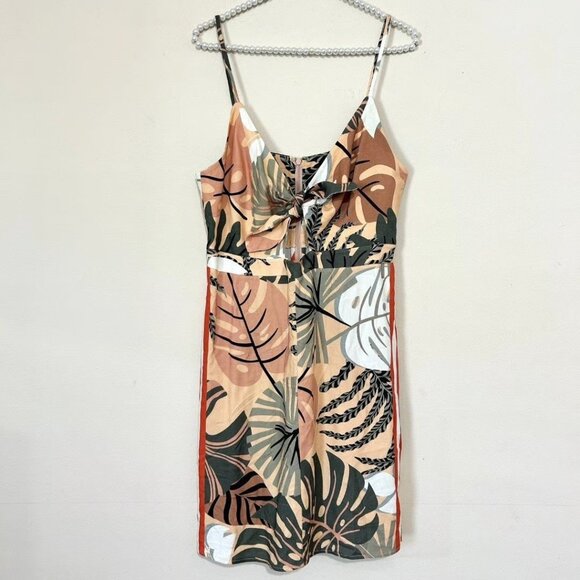 Farm Rio Palm Leaf Cut Out Mini Dress - Picture 1 of 13